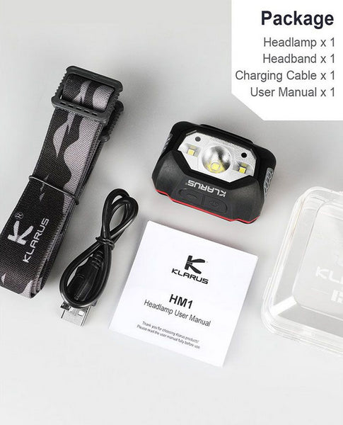 Lampe frontale rechargeable HM1 - 440 Lumens - KLARUS - OUT TAC